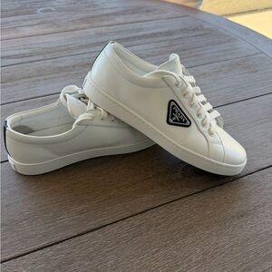 Prada Leather Logo Sneakers